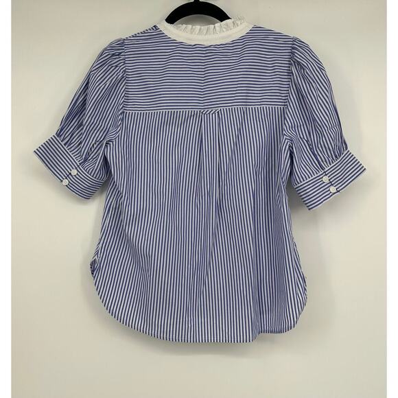 J. Crew Puff-sleeve button-front shirt in stripe - Picture 5 of 7